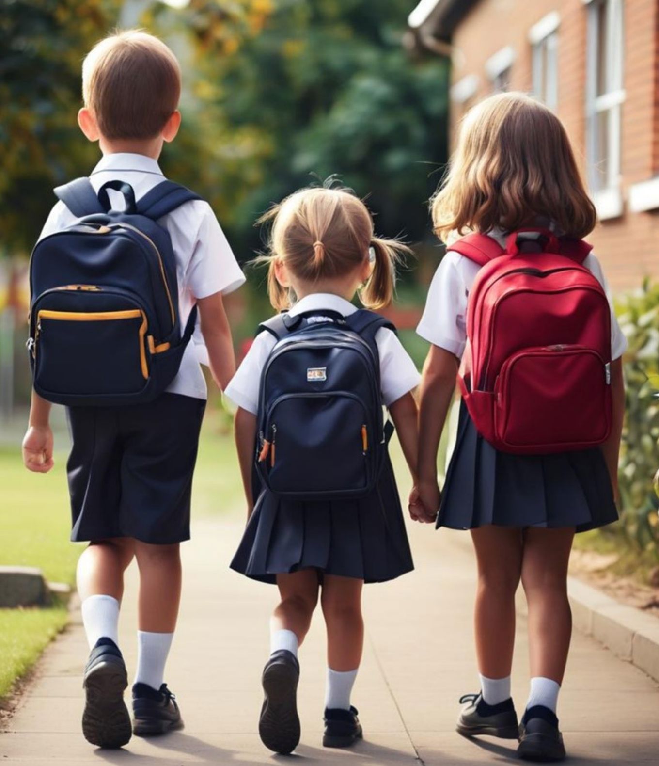 en gruppe barn som går