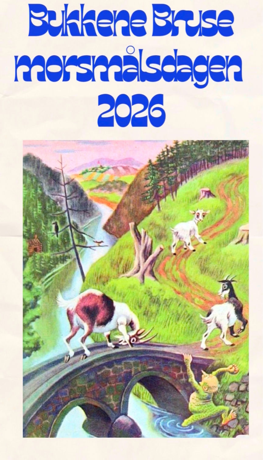 et bokomslag med en gruppe geiter på en bro