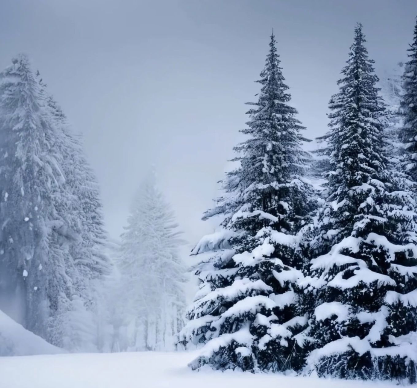 Foto: Kaja Hoff Meløy en gruppe trær dekket av snø